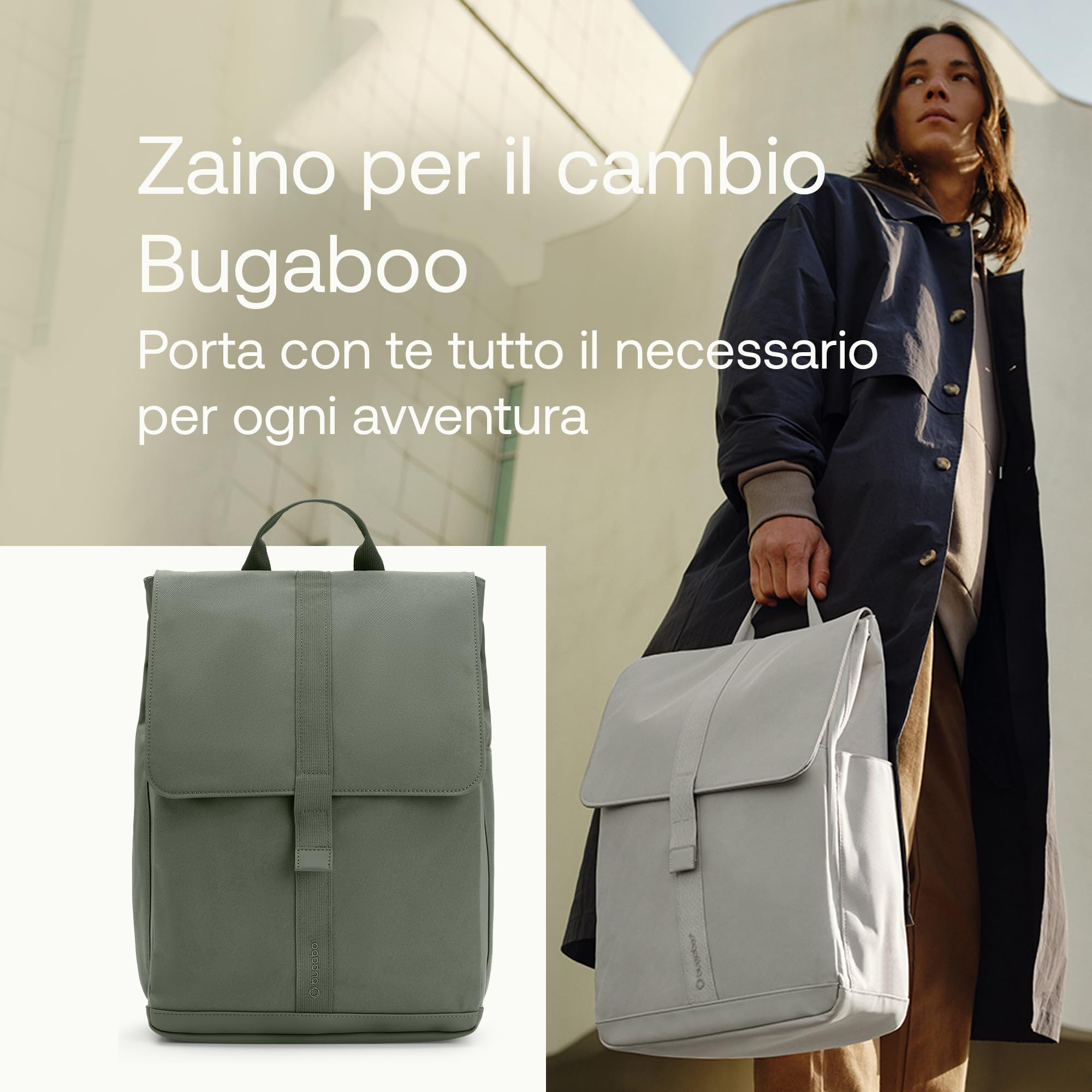 Bugaboo Zaino Fasciatoio, Borsa per il Cambio Sostenibile con Materiali Riciclati, Resistente all'Acqua, Facile da Pulire, Include Materassino per il Cambio e Portabottiglie Termico, Forest Green