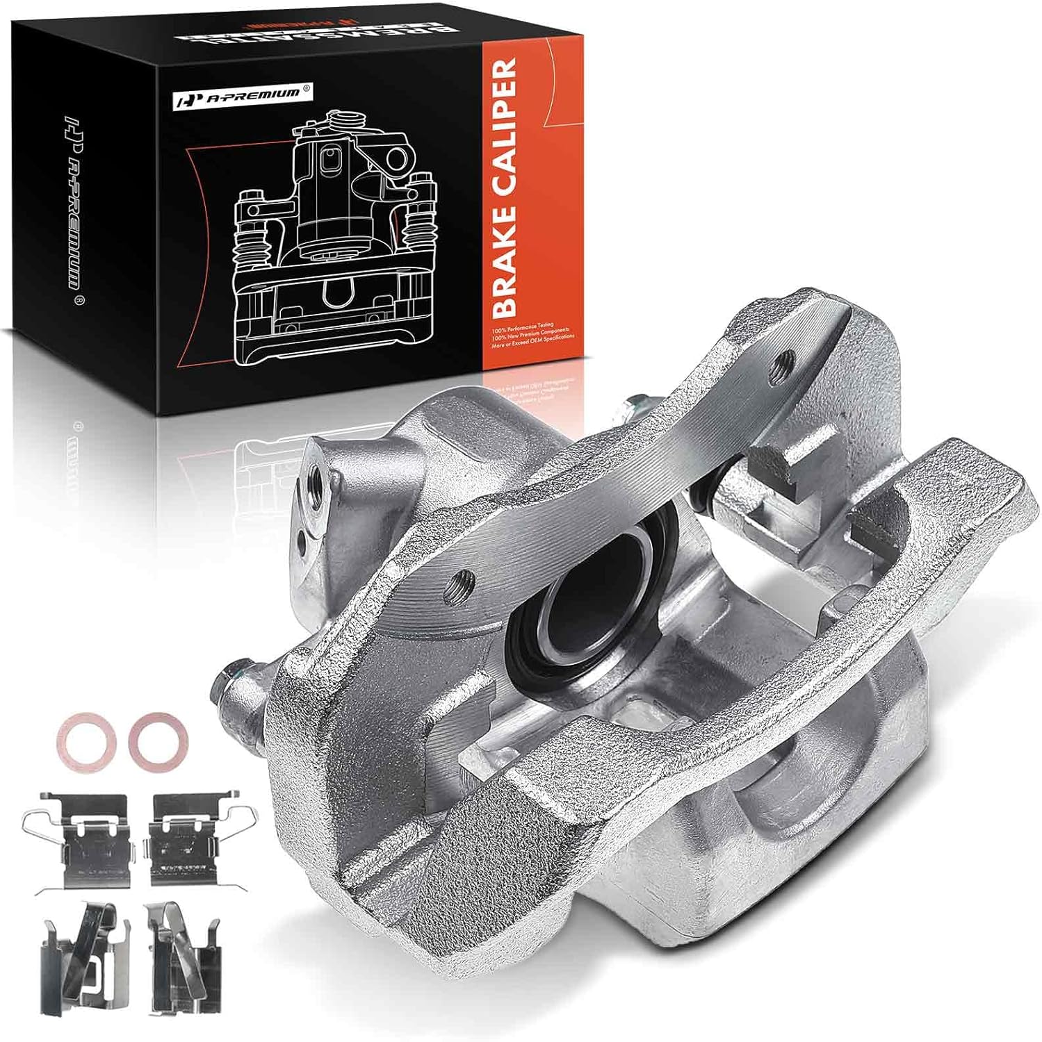 A-Premium Disc Brake Caliper Assembly with Bracket Compatible with Select Toyota Models - Prius V 2012 2013 2014 2015 2016 2017, L4 1.8L - Rear Right Passenger Side