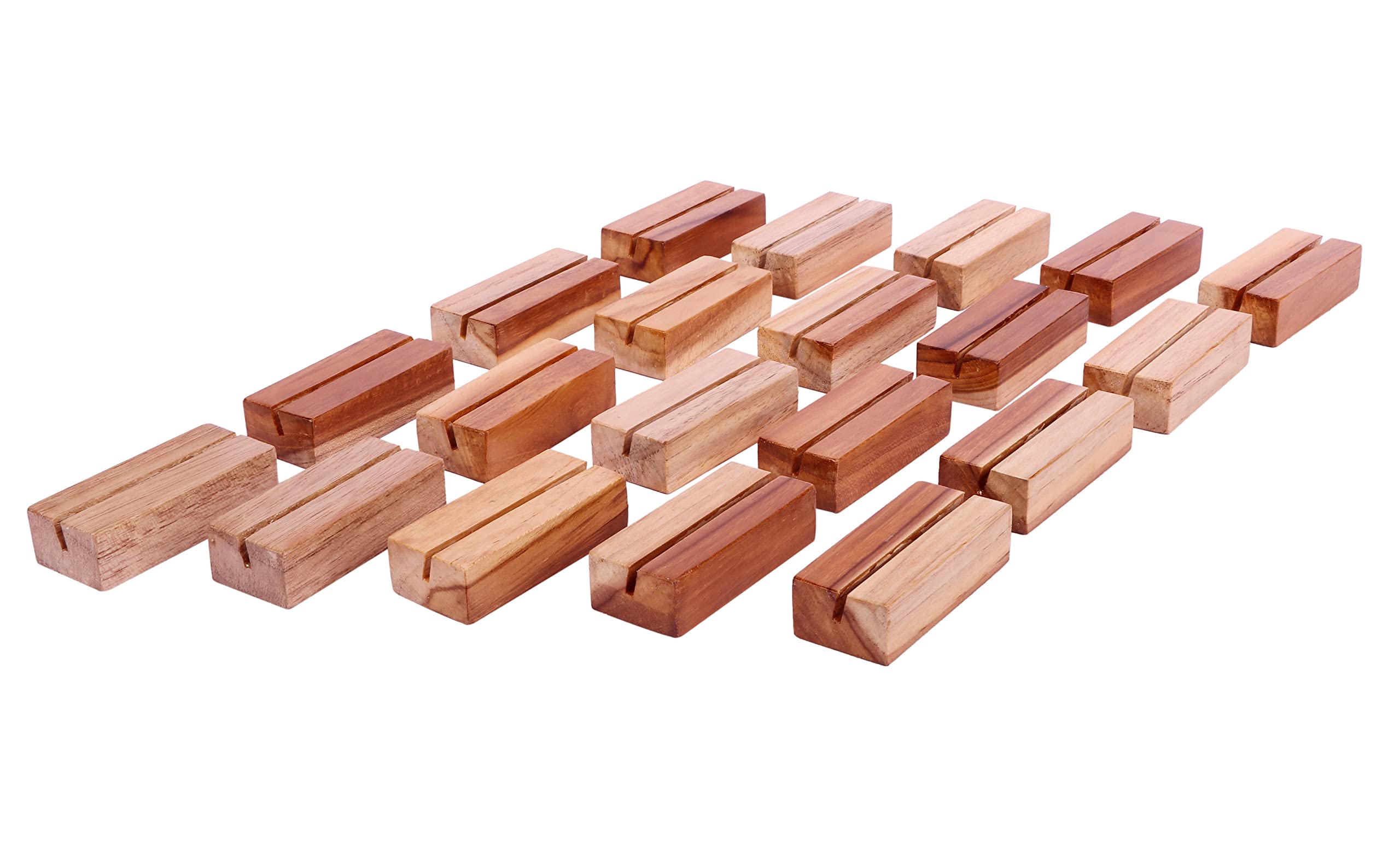 MIHAD Wooden Place Card Holders | Table Number Holders | Photo, Business card Display Stand For Desk, Tabletop For Dinner Home Party, Events, Restaurant Table Nos. Cards, Photo Holders, Postcard, (6)