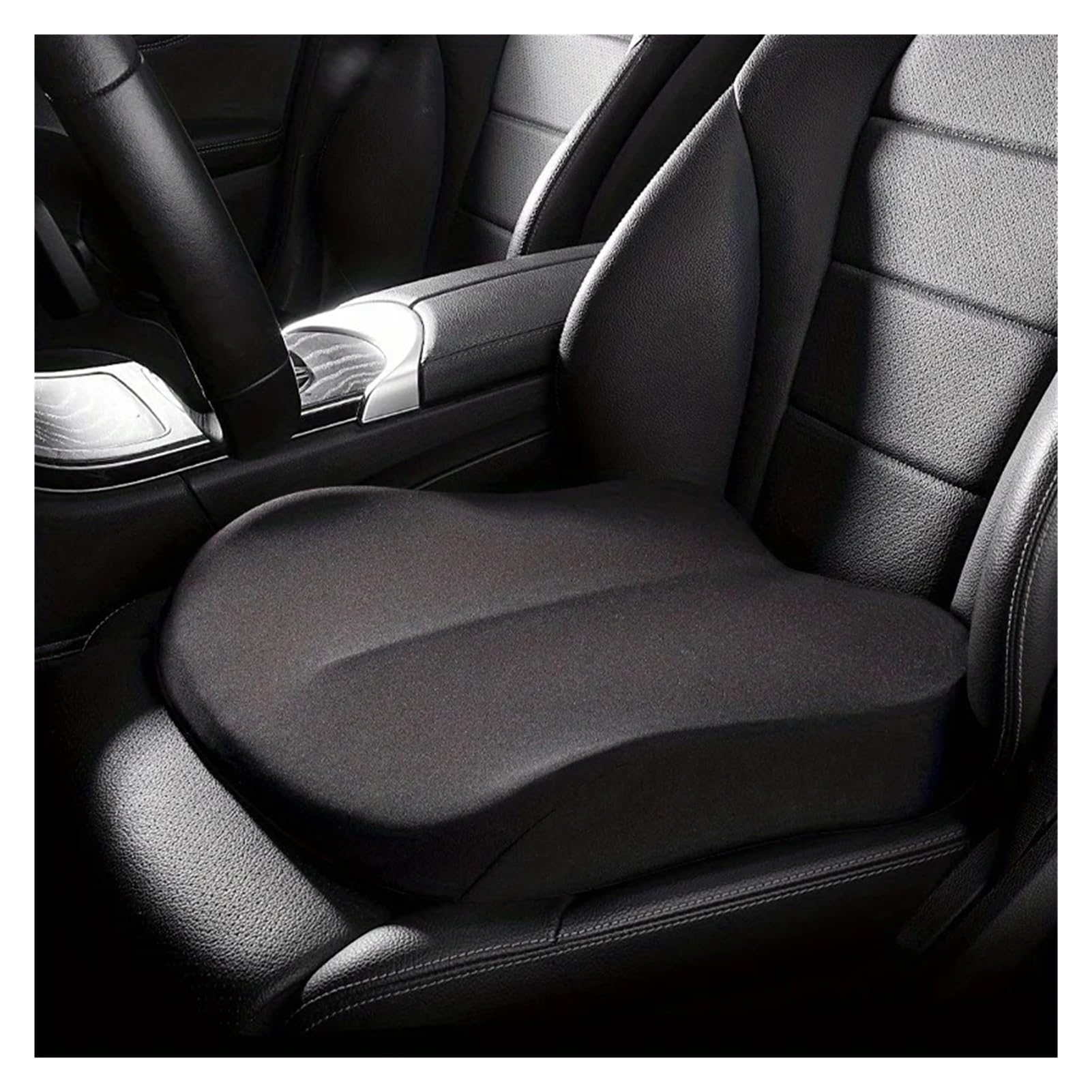 Cojín para asiento de coche ergonómico que eleva la altura de conductores bajos en negro