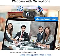 Vista 3 de 1080p Webcam with Microphone, USB Web Camera 110-Degree View Angle Computer Camera,Webcam Tripod/Privacy Cover included,Plug and Play Web Cam for pc