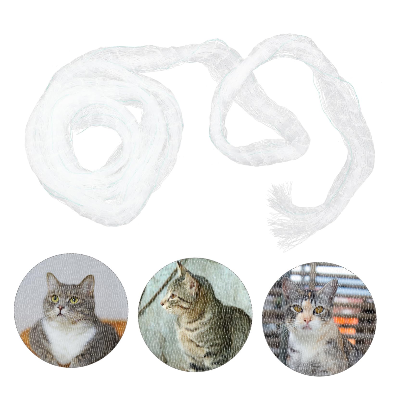 Katzennetz für Balkon und Fenster Drahtverstärkt Transparent Nylon Weiß Absturzsicherung für Hunde und Katzen Engmaschig