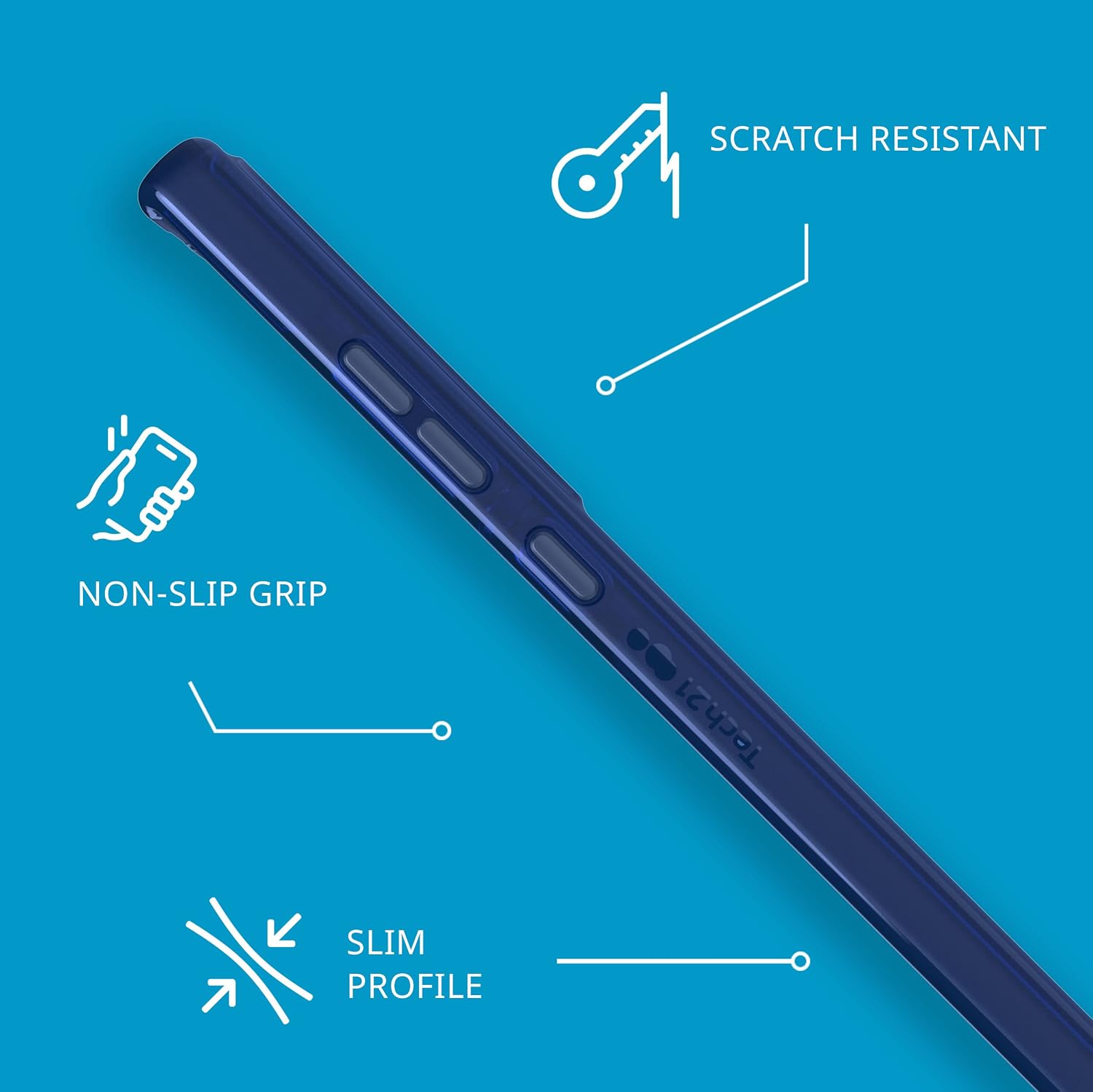 tech21 Evo Check for Samsung Galaxy S23 Ultra - Midnight Blue 16ft Drop Protecion Shockproof Shock-Resistant and Scratch-Resistant Phone Case