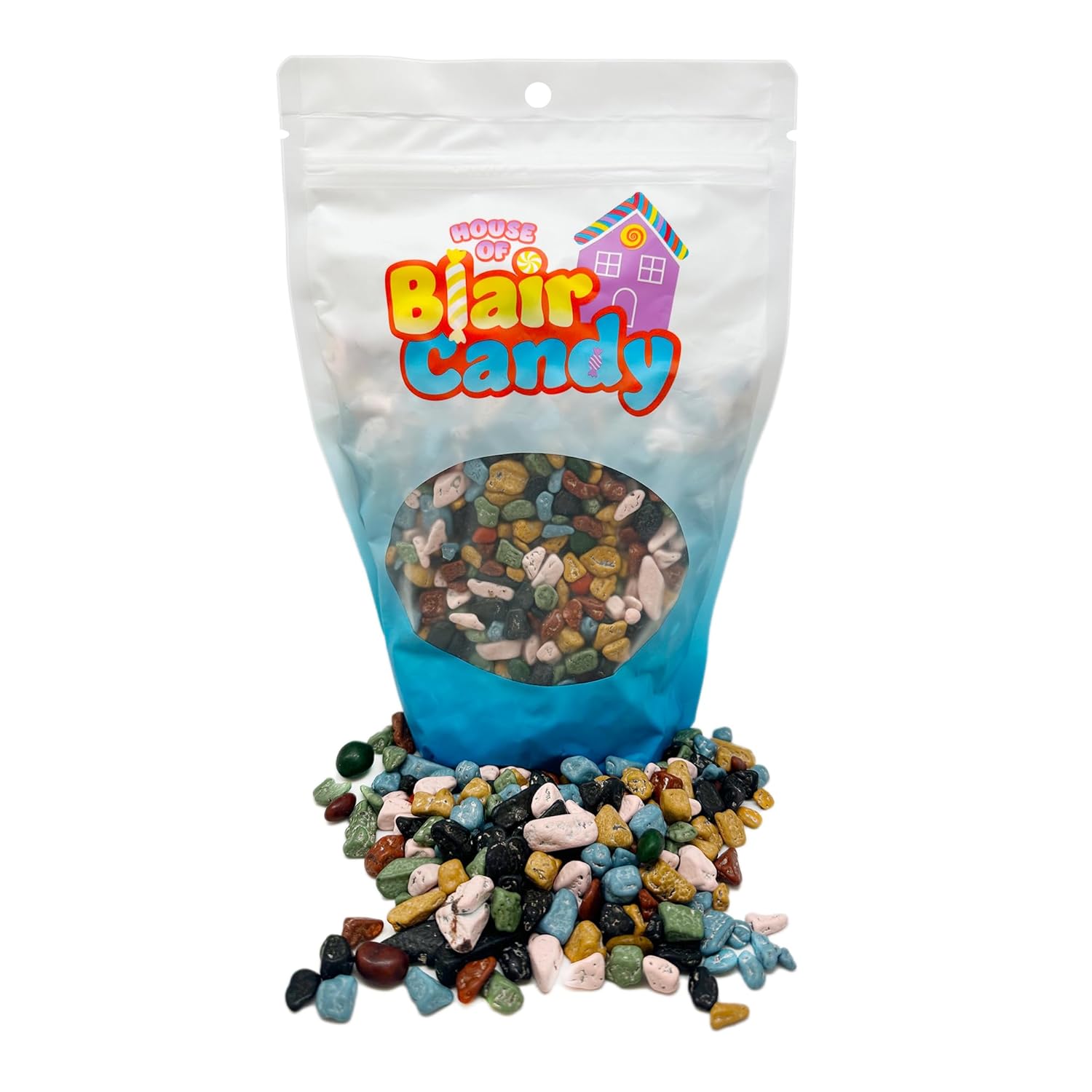 Chocolate Rocks - Resealable Stand Up Candy Bag (approx. pieces) - Realistic Edible Chocolate Candy - Coated Rocks in Various Shapes and Colors - Bulk Filler for Parties (2 Pound (Pack of 1))