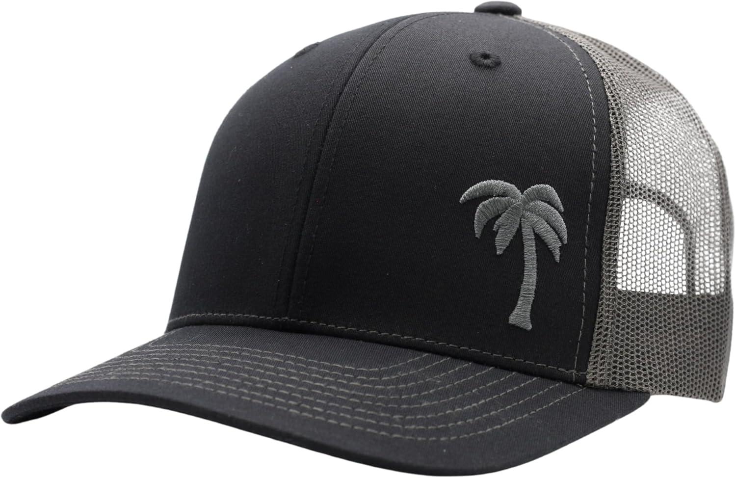 LINDO Trucker Hat [ Palm Tree Design ] for Men and Women: Mid Profile Cap with Breathable Mesh Back and Adjustable Snap