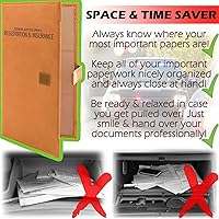 Vista 6 de Portadocumentos de Seguro de Auto y Tarjeta de Registro, Naranja, Universal