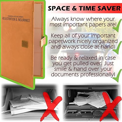 Miniatura 6 de PlusXpres Portadocumentos de Seguro de Auto y Tarjeta de Registro, Naranja, Universal