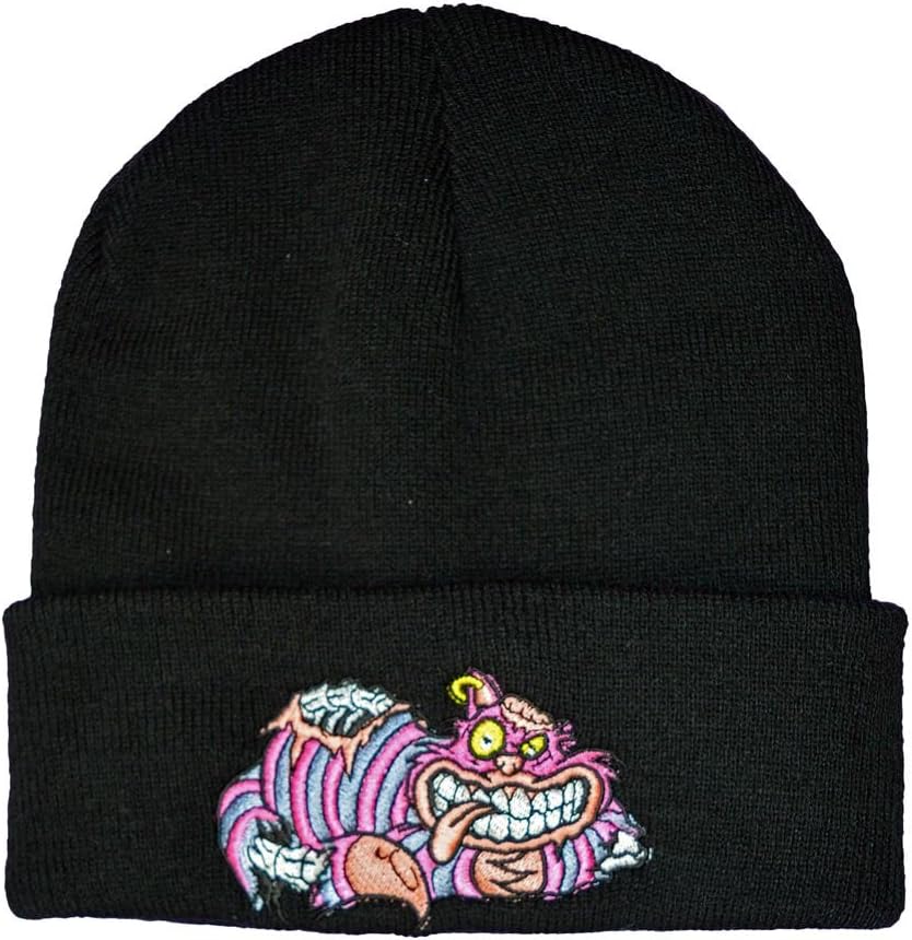 Chesire Cat Beanie Hat Kitty Zombie Emo Gothic Black Winter