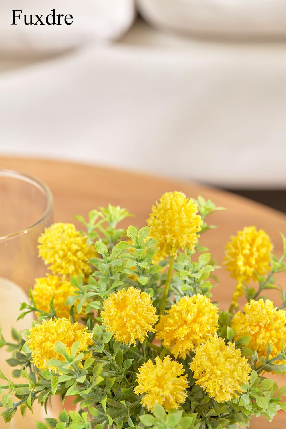 Fake Plants Small with 2 Pack, The Goleden Ball Flower for Bathroom Shelf Decor, Decorative Plants for Home Living Room Office Bedroom Table Tray Shelve Farmhouse Decor Indoor(Yellow) - Image 9