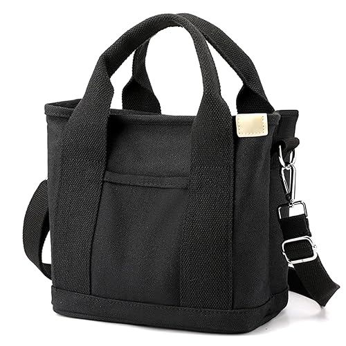 Canvas Tote Bag for Women,Small Totes Bags with Zipper Crossbody