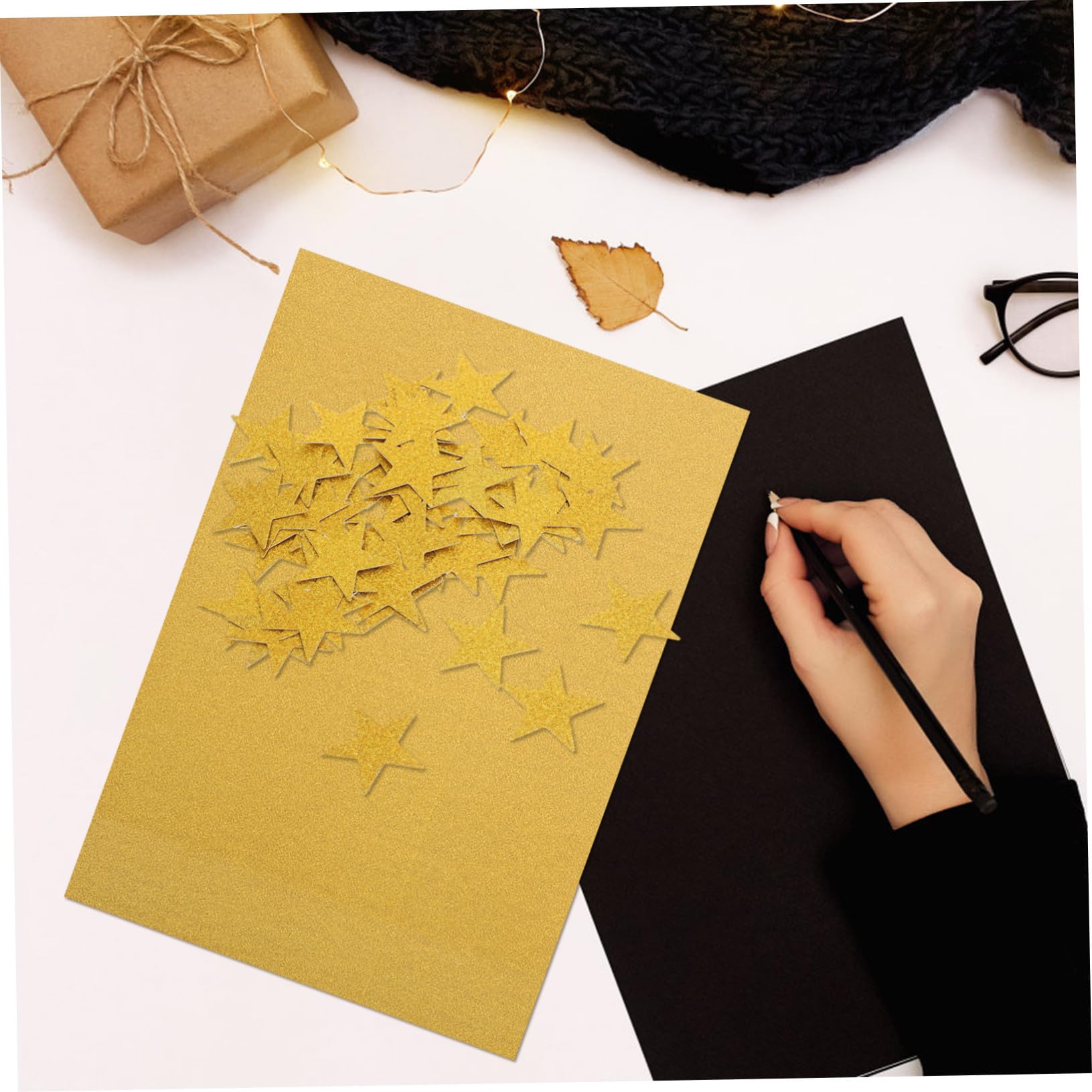 Papier Pailleté Argenté A4, 10 Feuilles Épaisses pour Bricolage