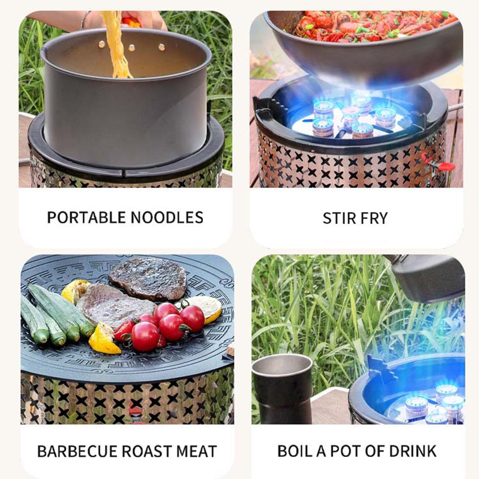 Réchaud De Camping Portable – Réchaud De Camping Coupe-vent À Brûleur À Gaz