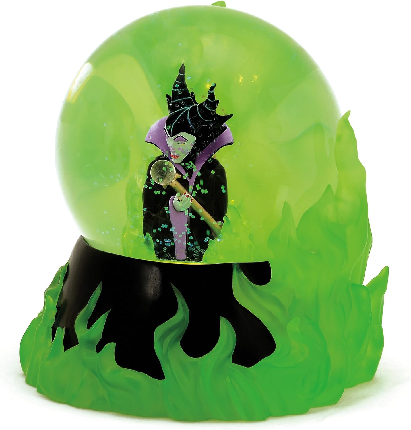 Enesco Disney Showcase Maleficent Flames Lit Waterball Waterglobe, 5.5 Inch, Multicolor