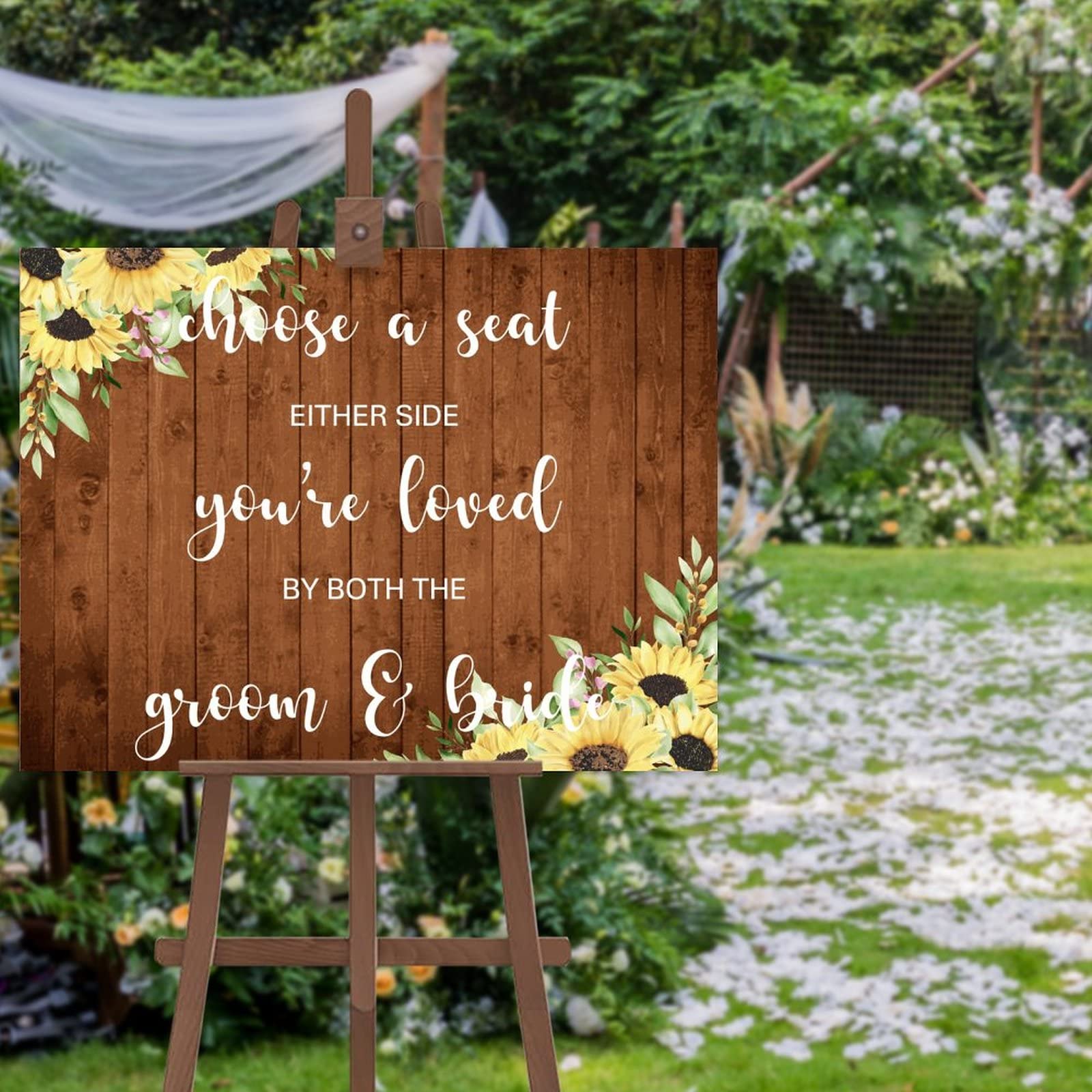 Panneau de bienvenue tournesol de mariage à personnaliser pour célébrer votre amour
