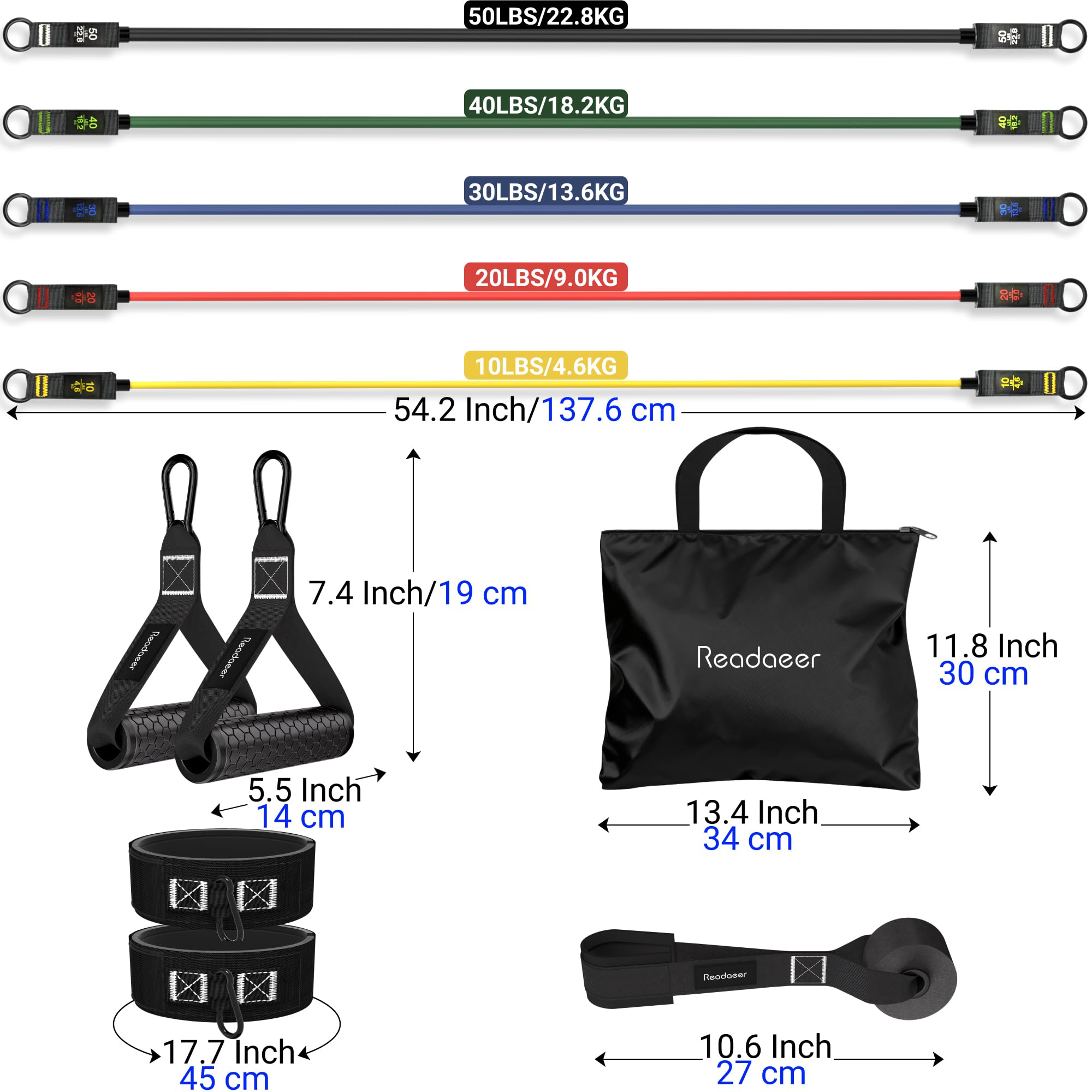 Elastique Musculation 5 Niveaux 150 lbs pour TRX Gymnase Domicile