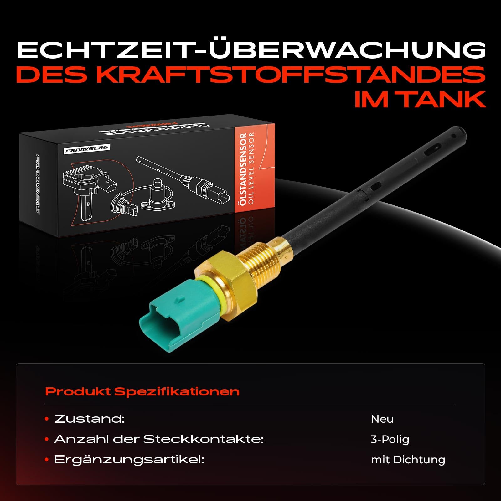 Frankberg Sensor de nivel de aceite compatible con C5 2001-2016 C8 2002-2014807 406 Replace# 1131F2