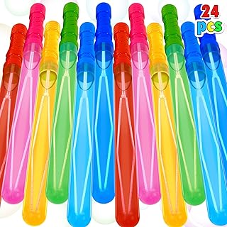 24 Pack Bubble Wands,14" Big Bubble Wands,Bubble Wand Assortment with 24 Pack Refill Bubble Solution,Summer Toys Fun Bubble Wands,Bubbles Party Favors Supplies for Kids Outdoor Birthday Party