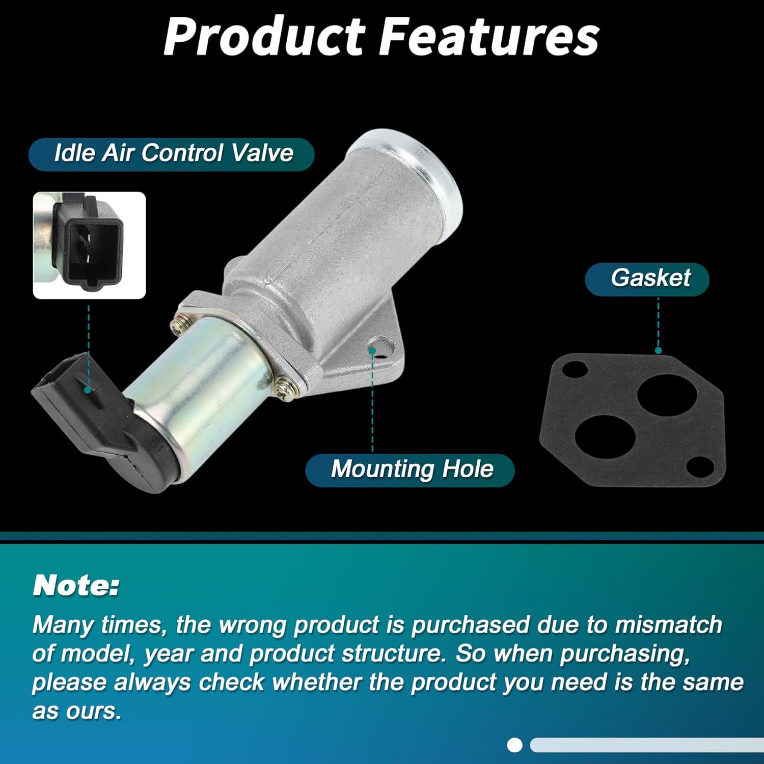 Idle Air Control Valve for Ford Explorer 1991-1994 Fuel Injection Idle Air Control Valve IAC W/Gasket for Ford for Ranger 1990-1995 No.E7TZ9F715A/E9TZ9F715BA