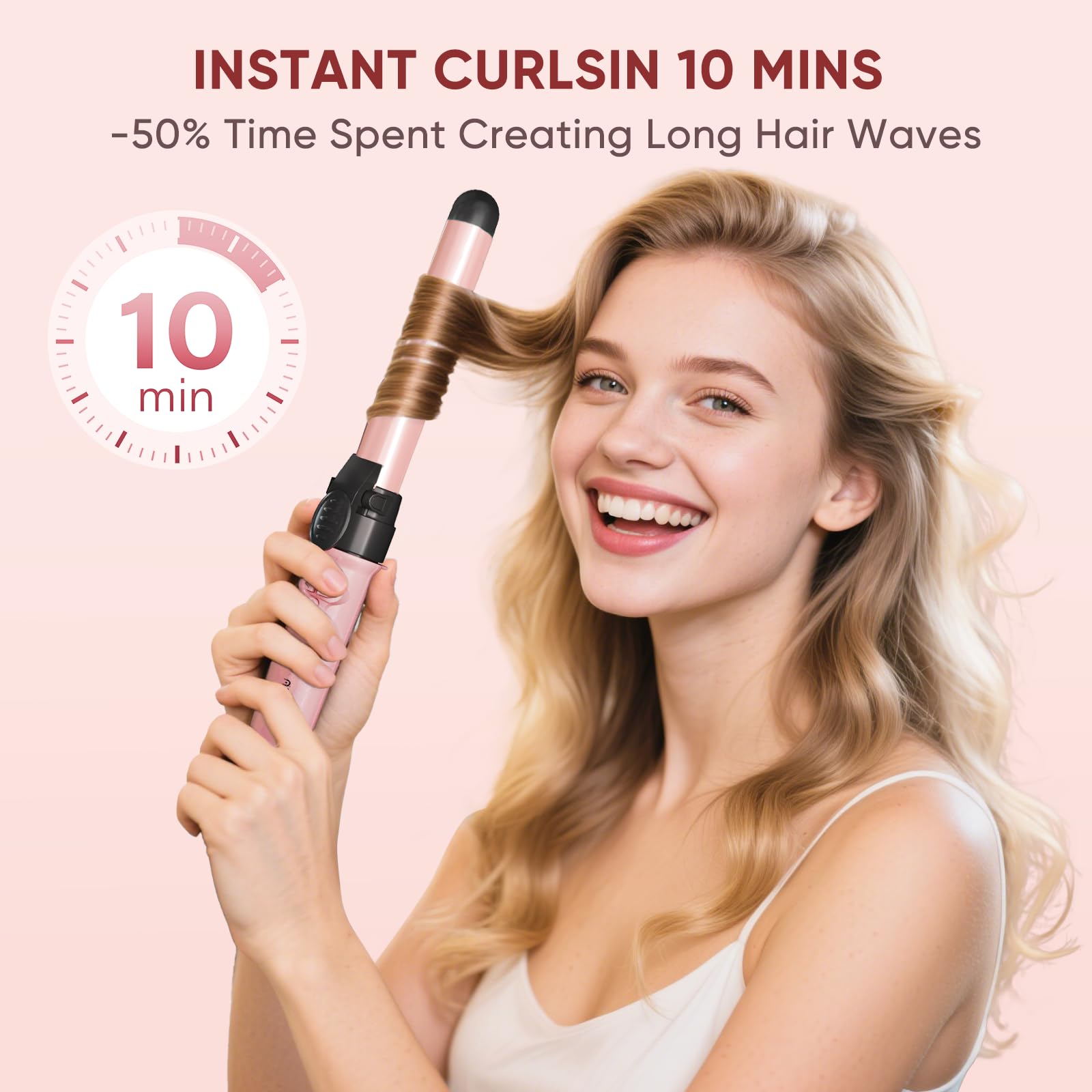 ABNER Automatic Rotating Curling Iron Set with 3 Ceramic Barrels