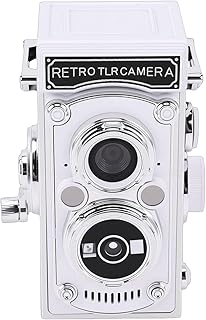 Vintage Digital Camera, 64MP 1080P Auto Focus TLR Style Retro Camera for Travel Daily Recording, with Hand Crank Operation and Top Display Screen (Black)