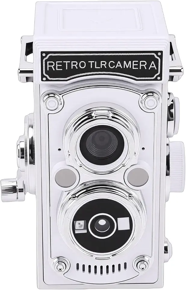 Asixxsix Câmera Digital Vintage, 64MP 1080P Estilo TLR, Aponte e Dispare com Bateria de 1000mAh, Tela HD de 1,54 Polegadas, Foco Automático, Ideal para Vlogs, Iniciantes (BLACK)
