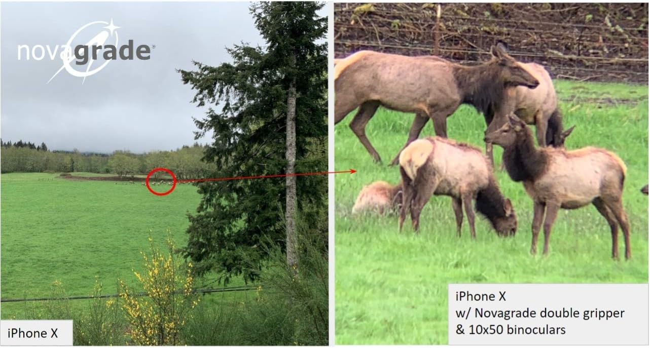 Double Gripper Universal Digiscoping Adapter Connects All Smartphones to Binoculars, Spotting Scopes, Telescopes, and Microscopes