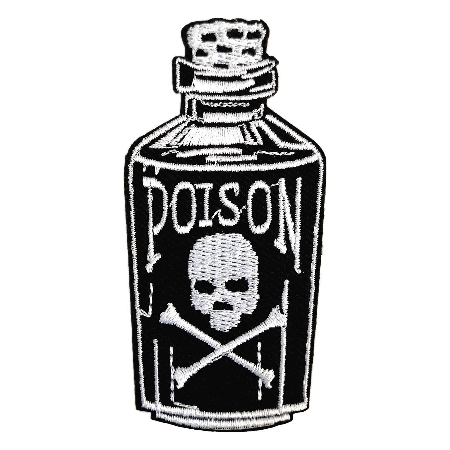 CHBROS Poison Skeleton Embroidered Patch Appliques Iron on Patches for Clothing Jackets T-Shirt Jeans Backpack...
