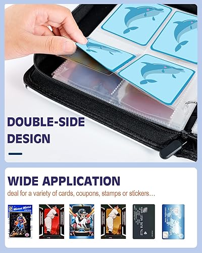 Miniatura 4 de TiMOVO Carpeta de tarjetas para tarjetas de juego colección de tarjetas de intercambio carpeta de álbum con 4 páginas de bolsillo con capacidad para