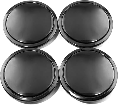 RhinoTuning 2.72" / 69mm Snap-on Wheel Centre Caps Black 4 Pack