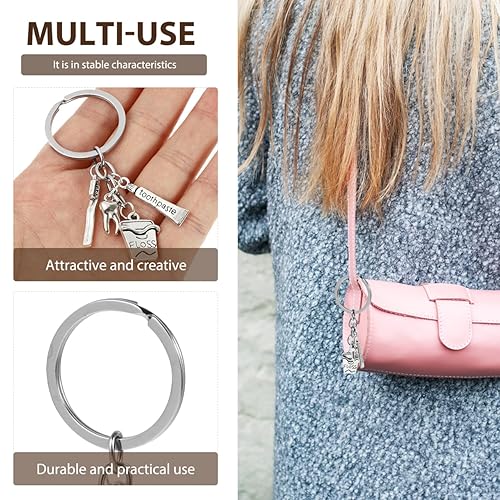 Miniatura 3 de Happyyami Llavero de pasta de dientes para cepillo de dientes, llavero con colgante de metal para cumpleaños para niños y adultos, Picture 1