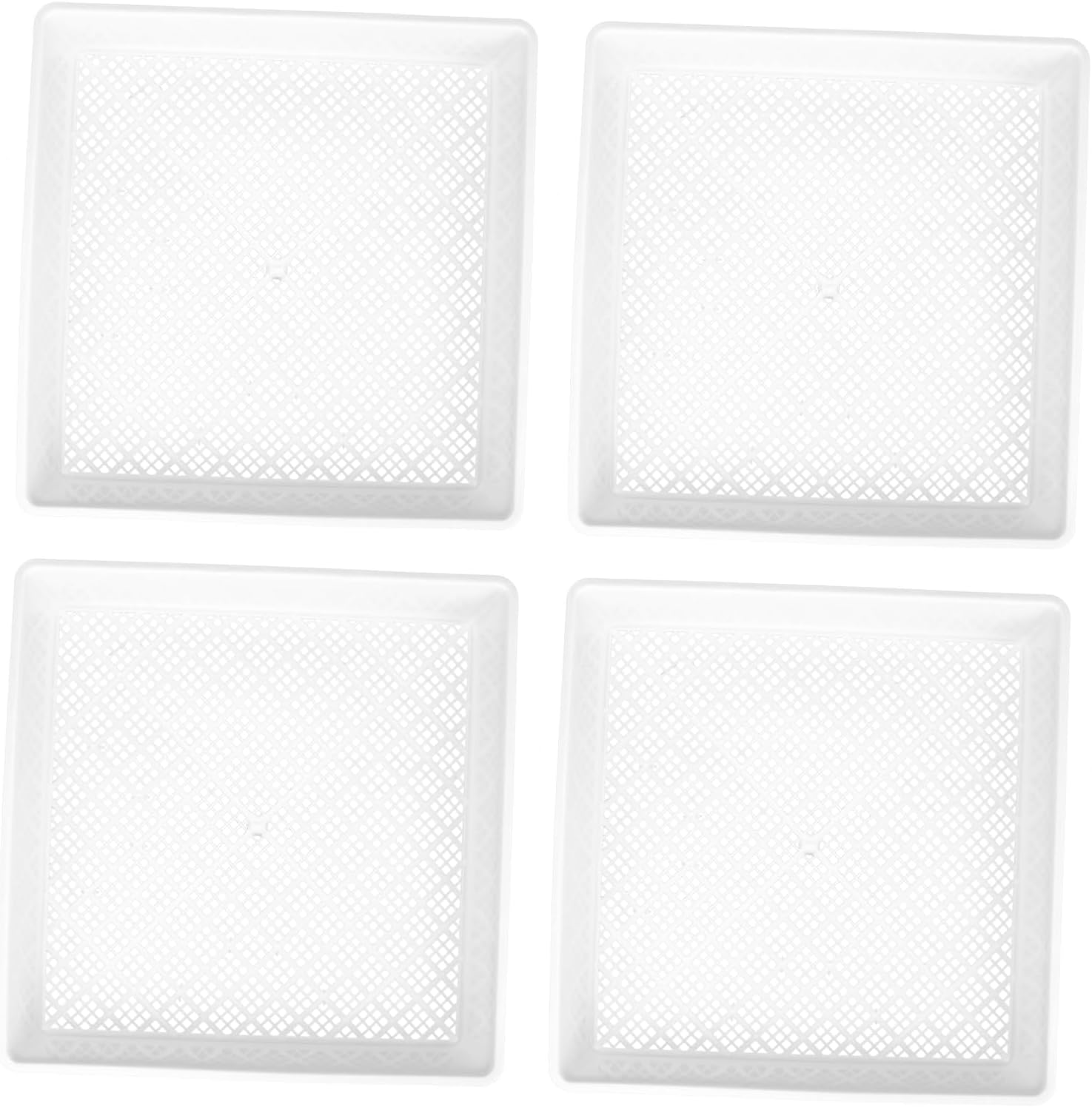 4pcs Plastic Square Plant Germination Trays Breathable Growing Plates for Greenhouse and Nursery