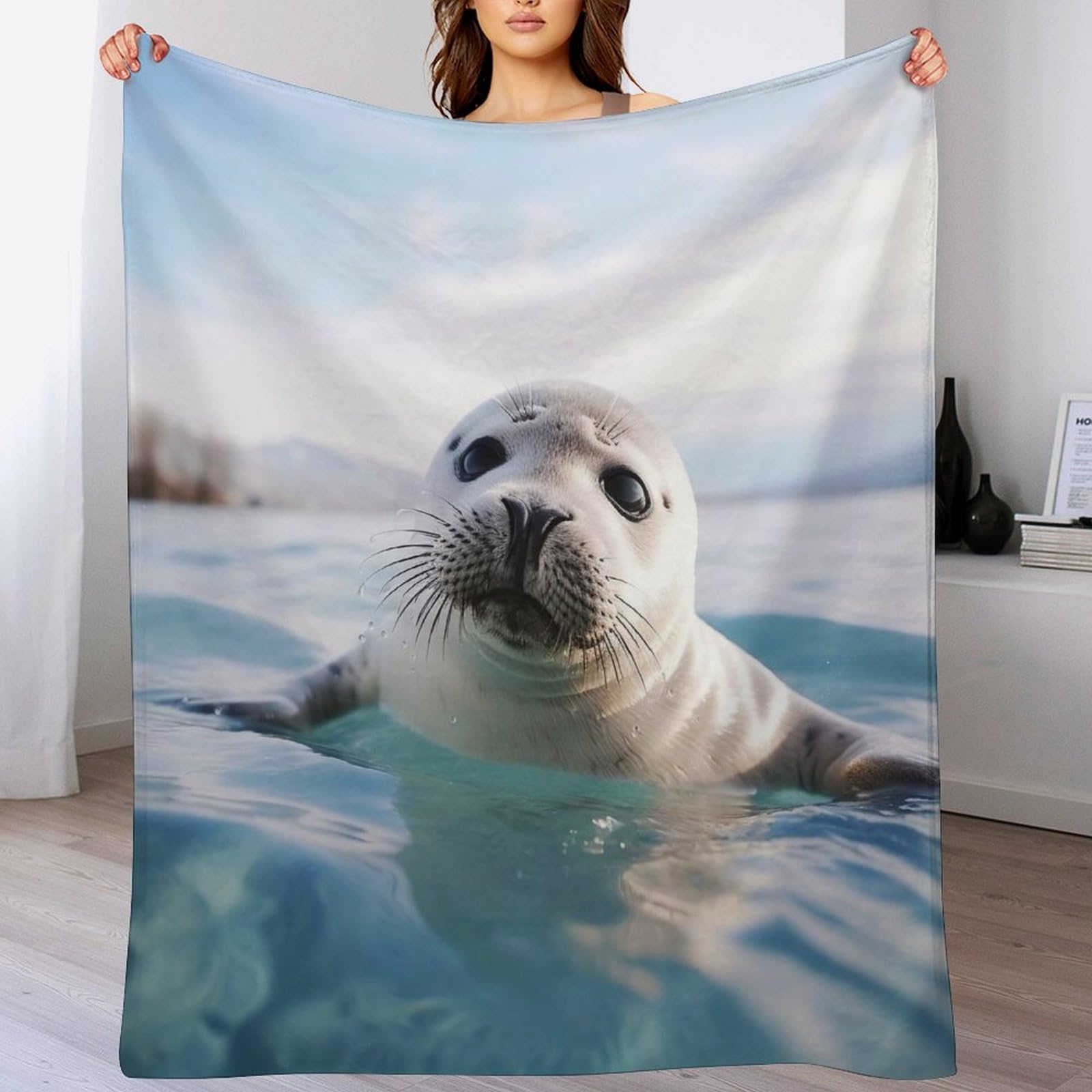 Couverture phoque polaire pour soirées cocooning sur le canapé