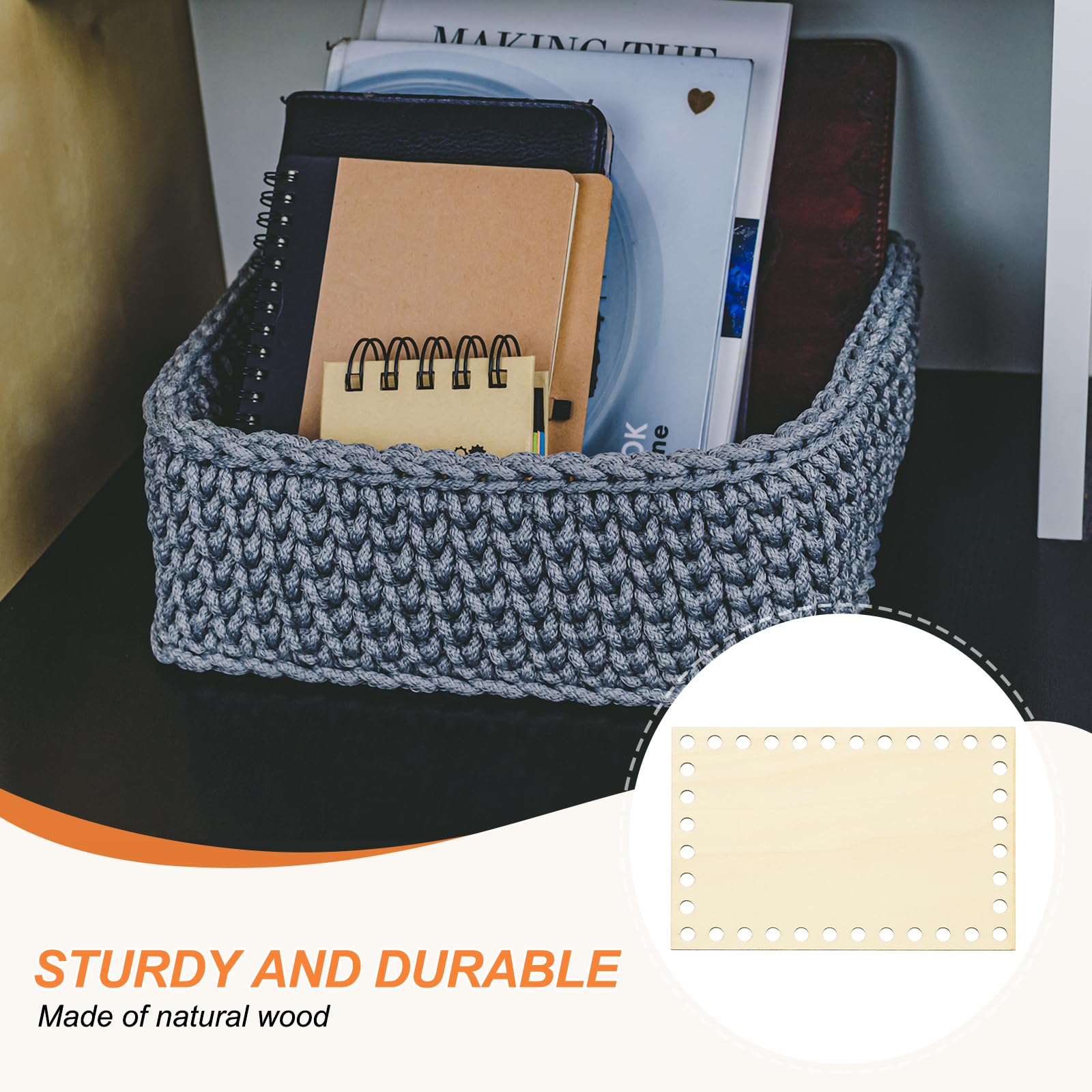 PATIKIL 4 x 6 Inch Crochet Basket Base - Image 3