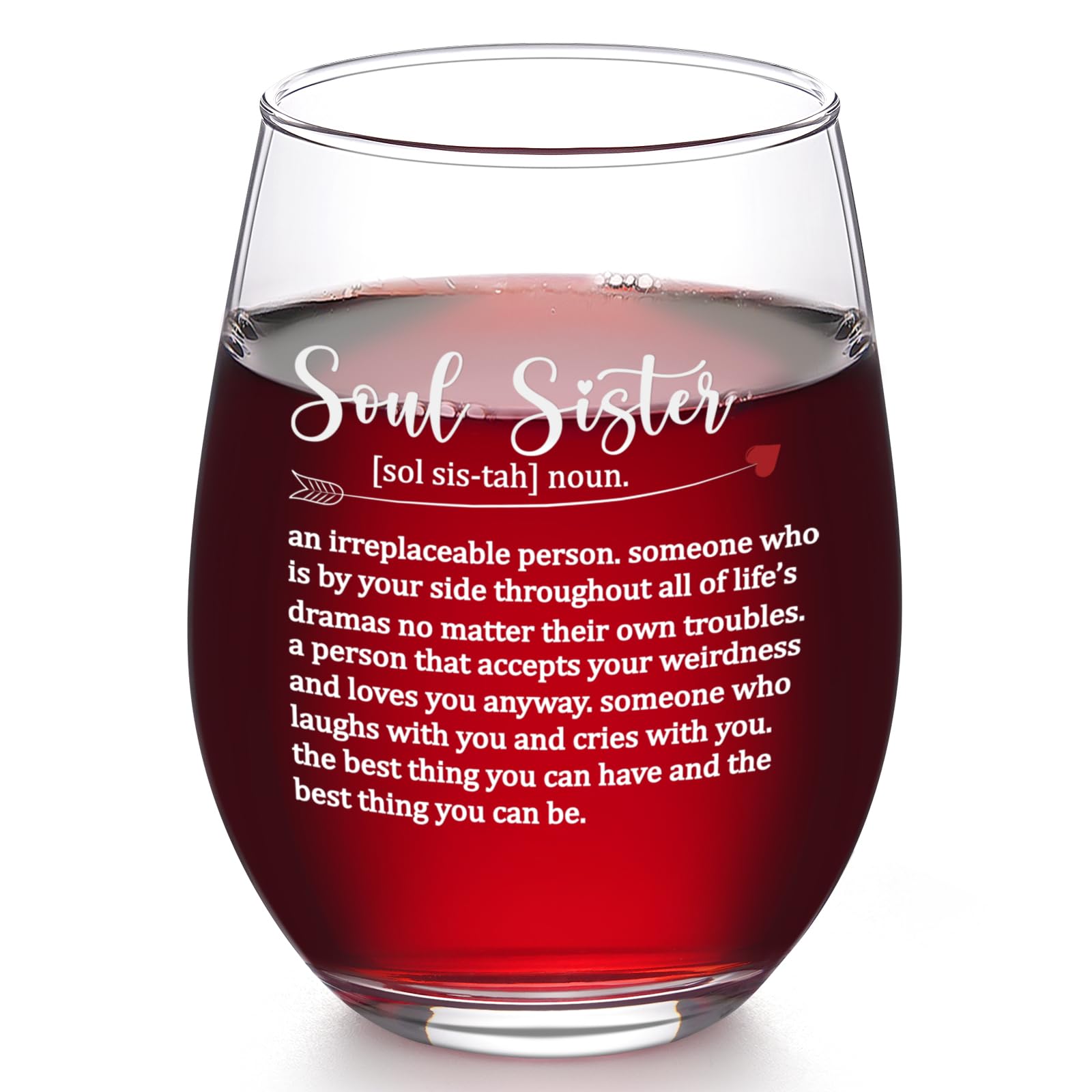 Verres à vin Soul Sister 500ml idée cadeau de Noël originale pour meilleure amie