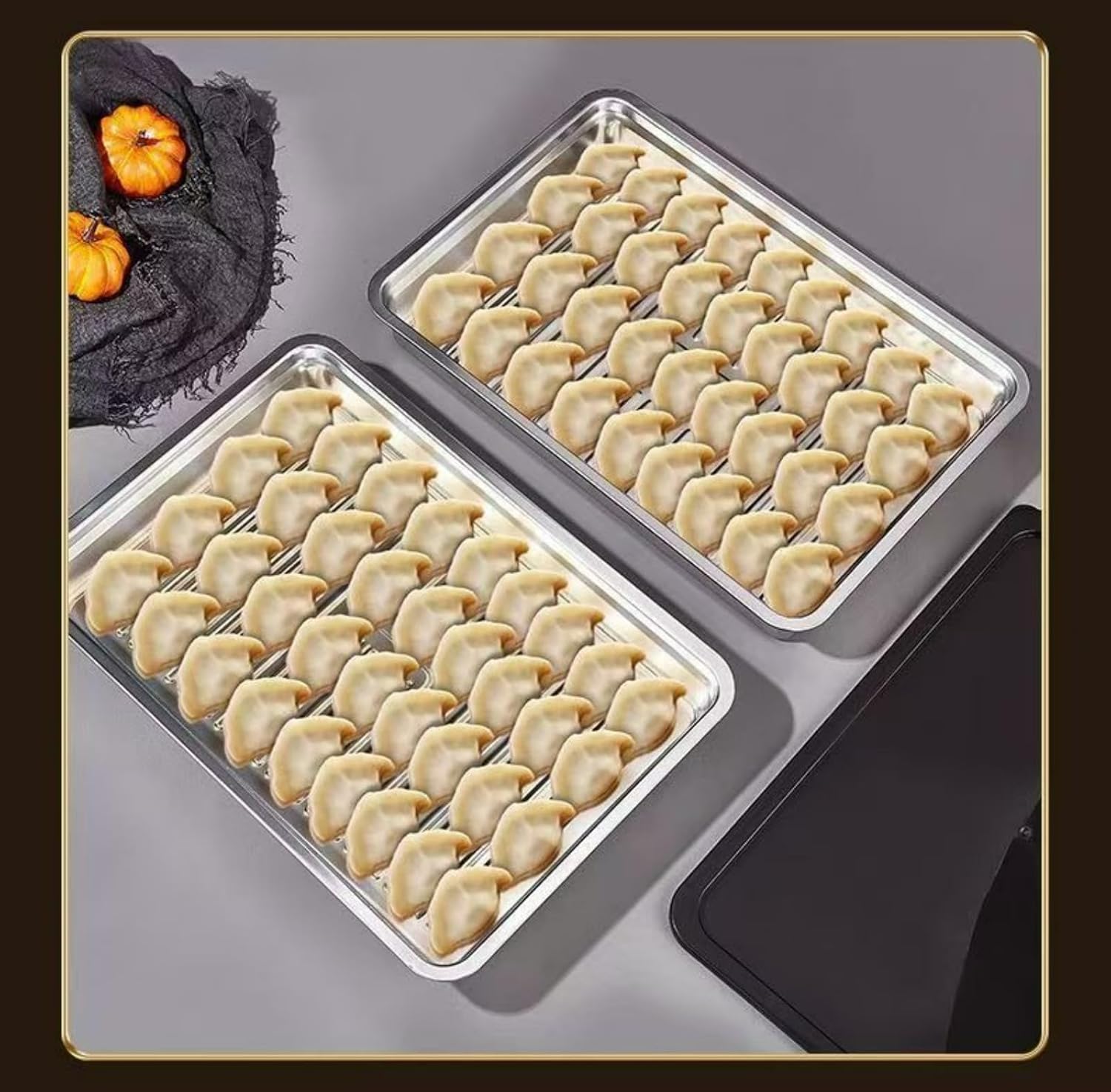 Stainless steel dumpling storage box, tray, fresh-keeping box, refrigerator, freezing special lunch box, 6 pieces