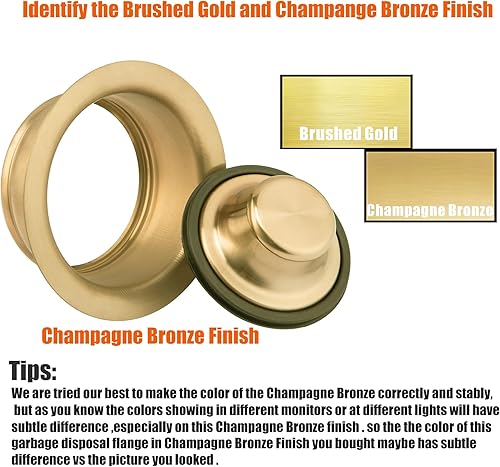 Vista 3 de Artiwell Brida y Tapón para Triturador de Basura de Fregadero, Brida Universal Compatible con Orificio de Drenaje Estándar de 3-1/2 Pulgadas