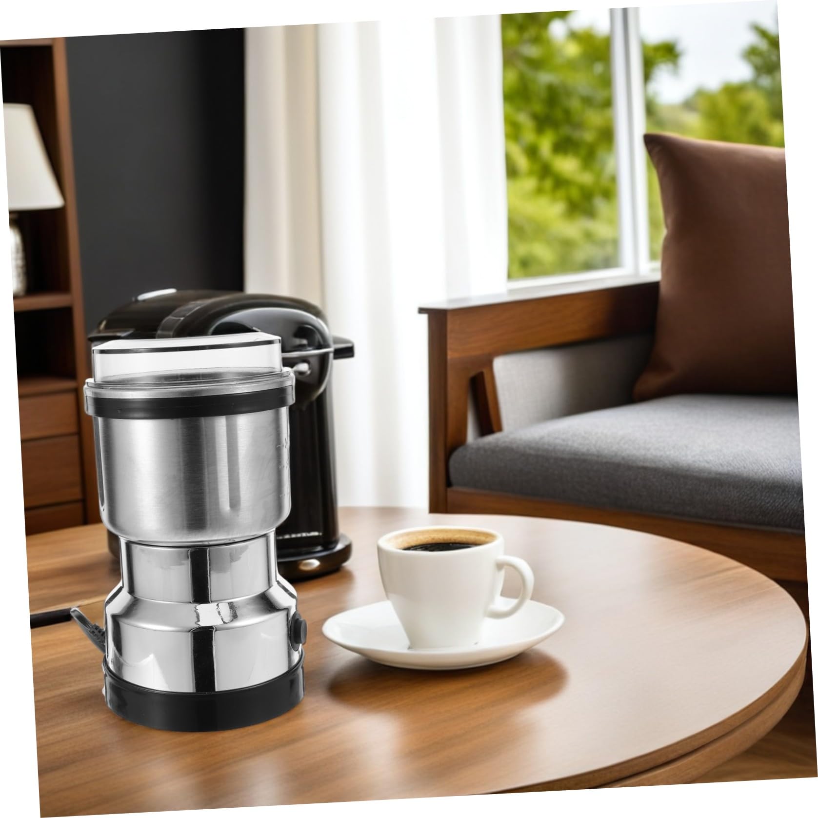 CLISPEED Molinillo de Café Capacidad de 500 Ml de Acero Inoxidable o Eléctrico y 6 Cuchillas para Molienda Precisa y Silenciosa para en Adecuado para Uso en Cocina o Viaje Uso Cocina Viaje