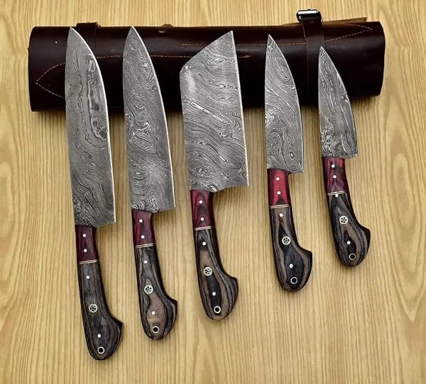 Damast Kochmesser-Set 5-tlg.