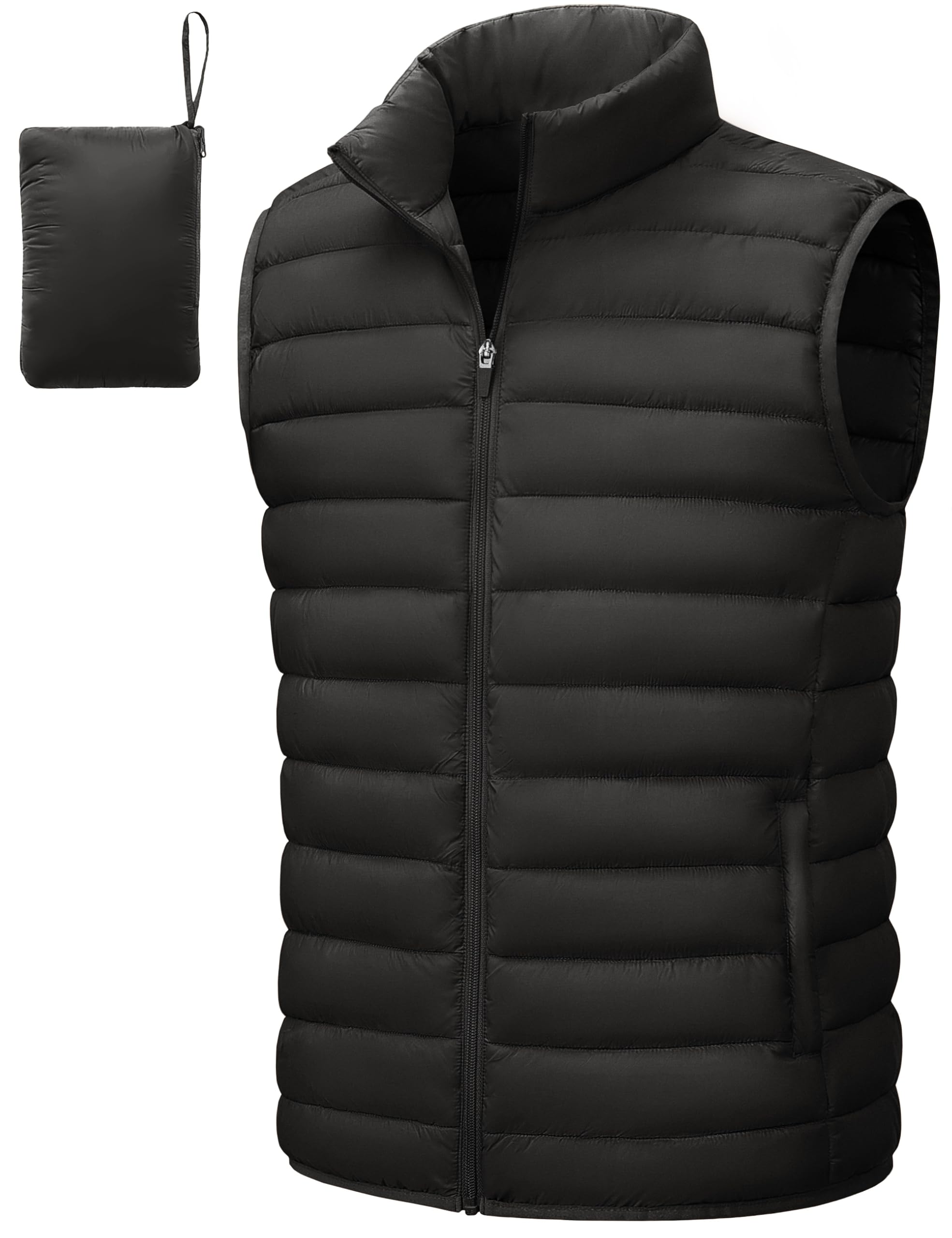 Men's Lightweight Packable Puffer Winter Warm Vests Outerwear