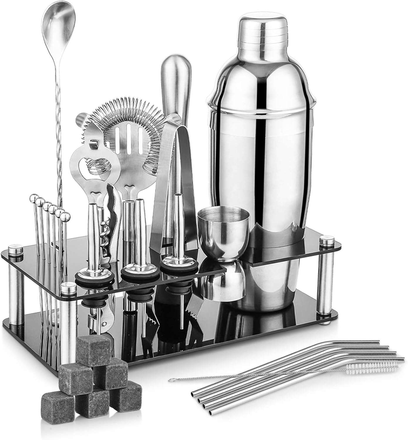 Cocktail Shaker Bar Tools Set 29 Piece Brushed Stainless