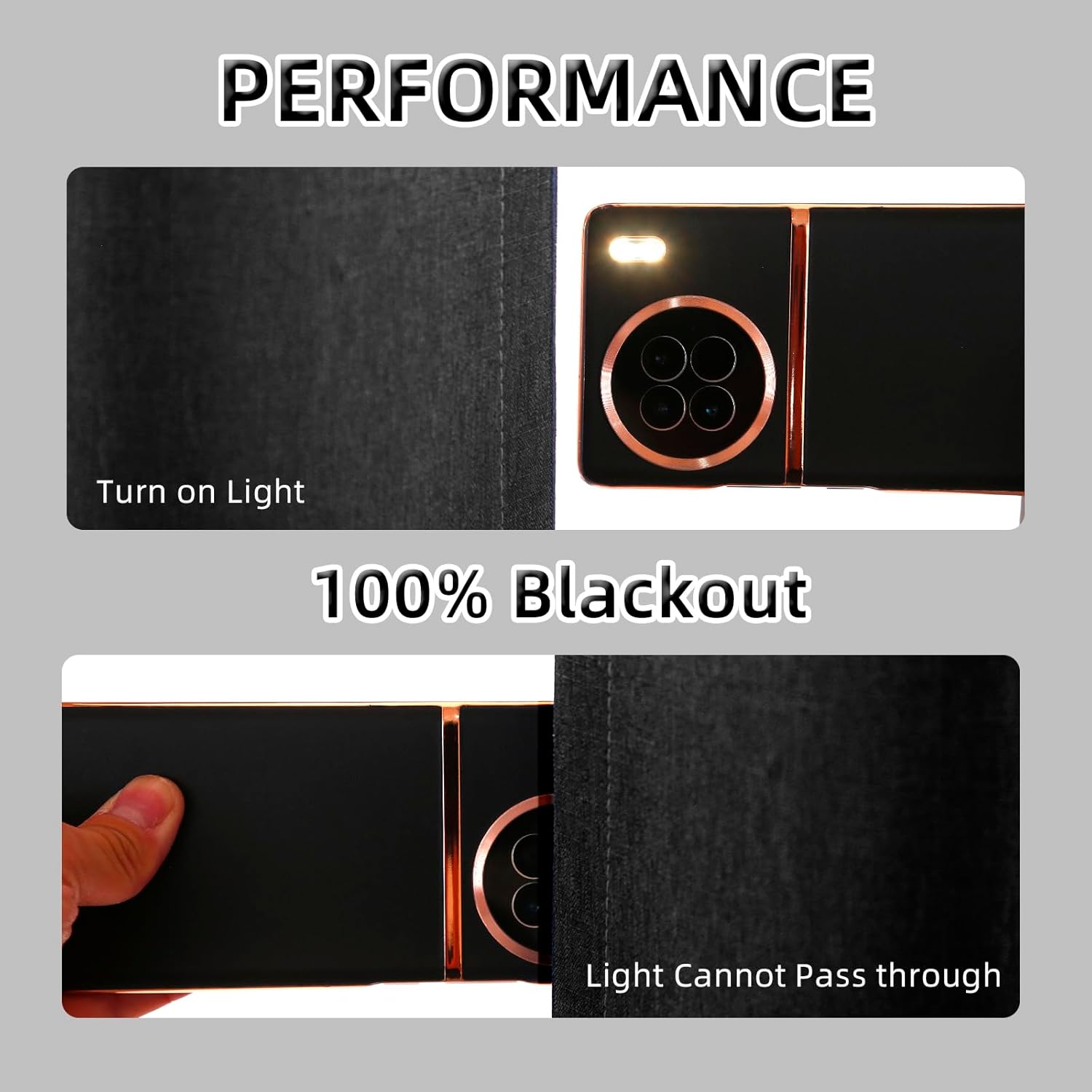100% Black Linen Blackout Curtains for Bedroom,Black Out Curtains for Living Room,Double Layer Usable Room Darkening Curtains 96 inches Long,Bedroom Linen Curtains Blackout,52 Wide,2 Panels