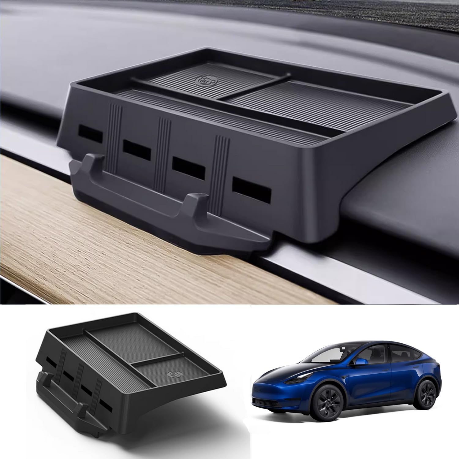 Support de téléphone pour Tesla avec étui lunettes silicone anti-bruit