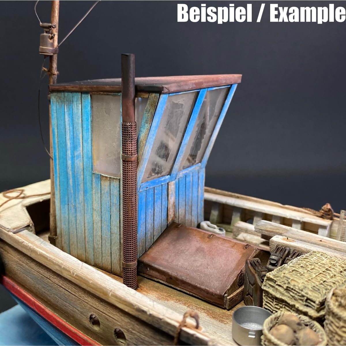 Fischerboot, Fischkutter als Laser Cut Bausatz aus Holz zum selberbauen im Maßstab 1:35