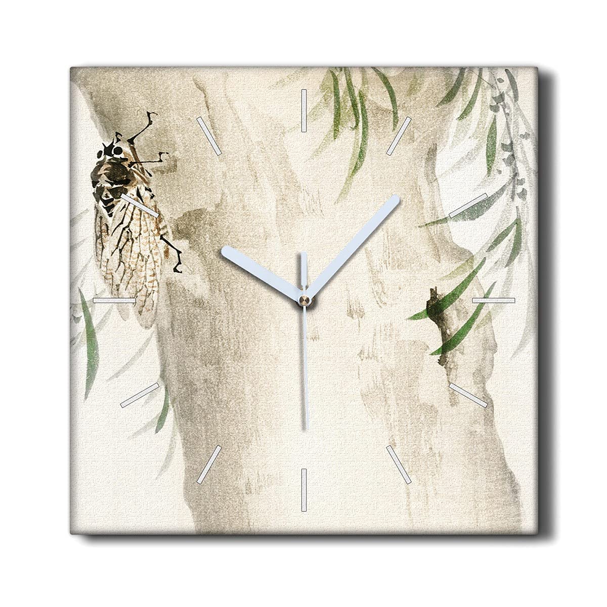 Horloge Murale Toile pour Salon Décoration Branches 30cm