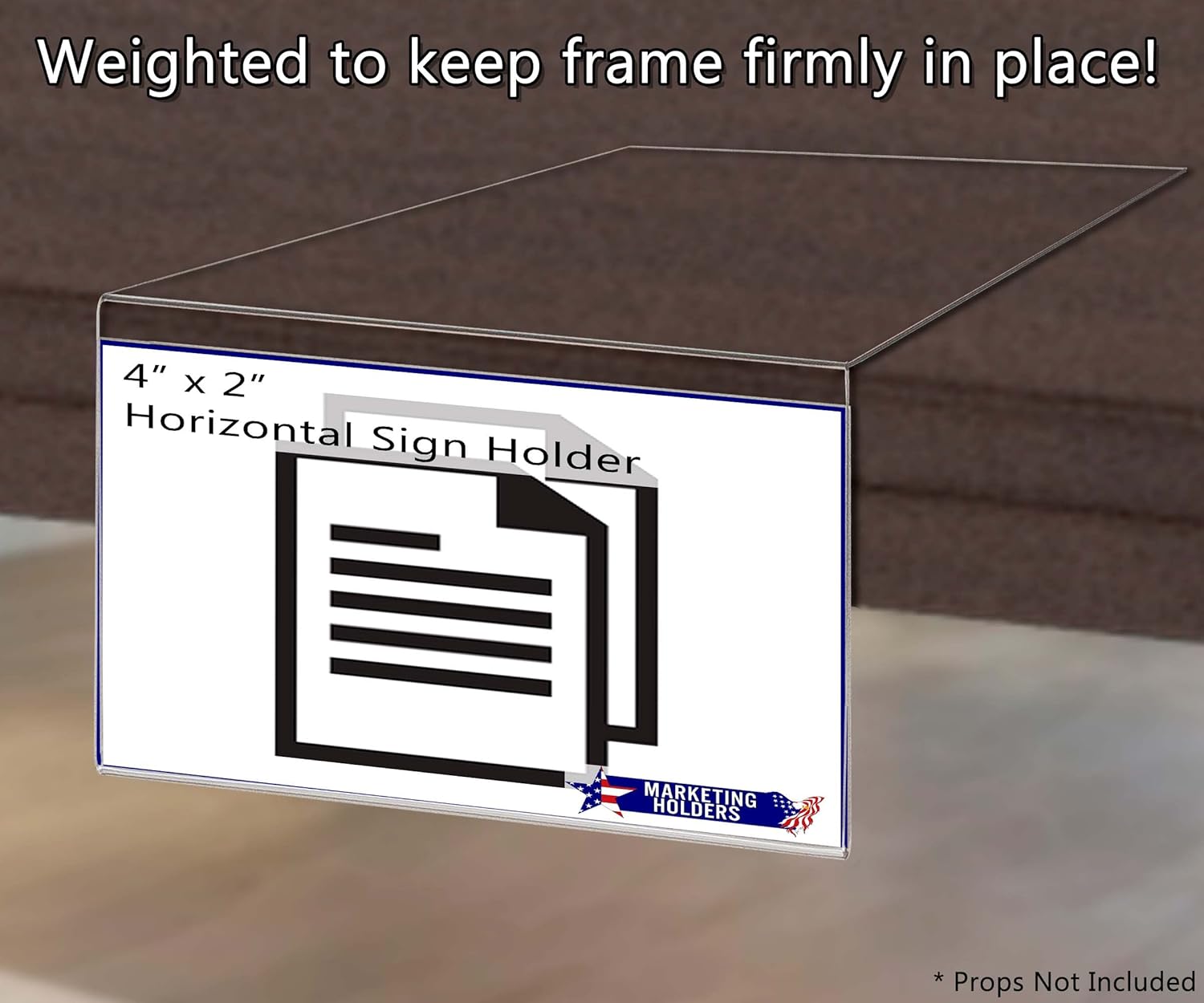 Marketing Holders 6 Pack Moveable Shelf Label Holders 4" x 2" Clear Shelf Tags Library Shelf Markers Shelf Label Display Holders for Library Book Shelves