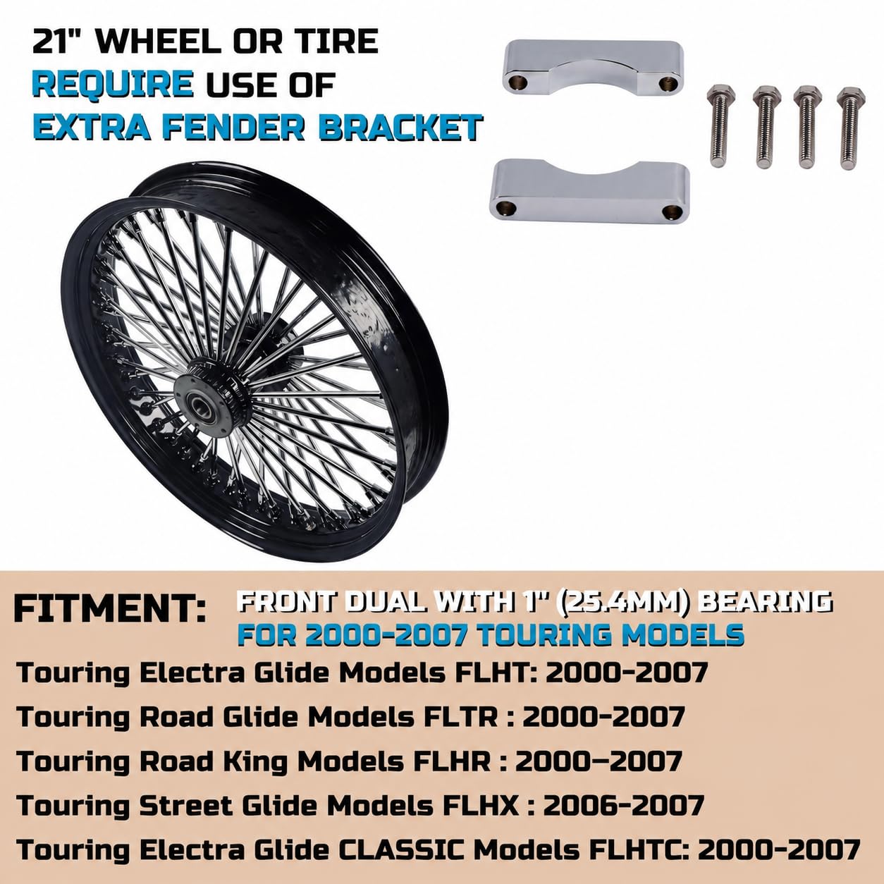 Amazon.co.jp: FatFlex フロントホイール Harley Touring 2000-2007 21