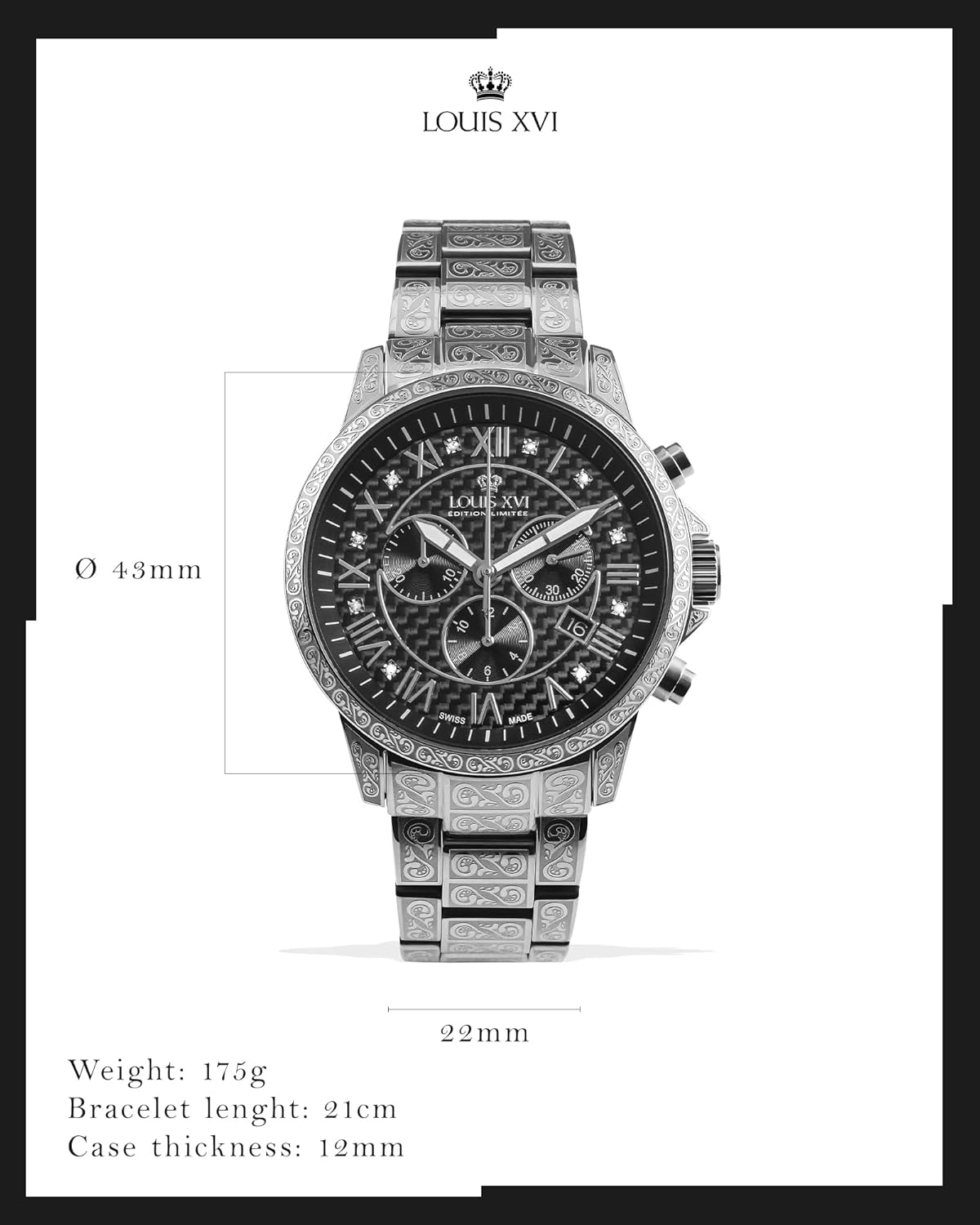 Stainless Steel Louis Royal Uhr LOUIS XVI Men's Palais Royale