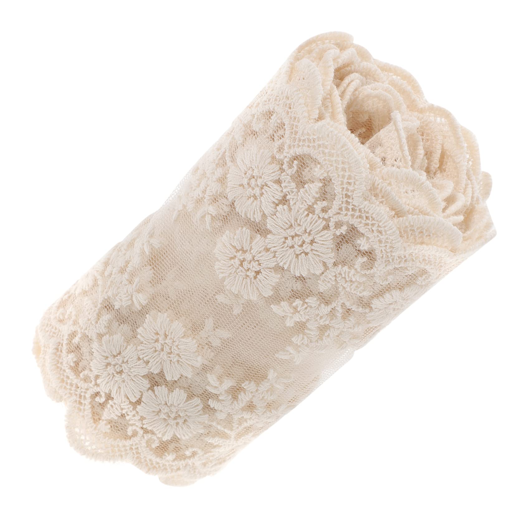 NUOBESTY 5rollos Encaje De Flores Bordado Para Metros De Encaje Sin Elasticidad Para Decoración De Vestidos y Manualidades