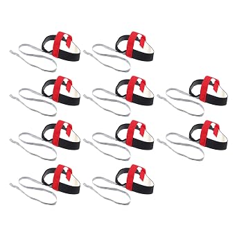 MECCANIXITY 10pcs ESD Anti Static Foot Heel Straps Anti Static Wrist Strap Band Adjustable for Grounding Removing Static, Red Belt