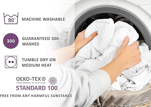 Miniatura 6 de Lynmark Almohadillas de cama lavables, antideslizantes, impermeables, con pliegues extralargos, ultra absorbentes, de algodón, con certificación